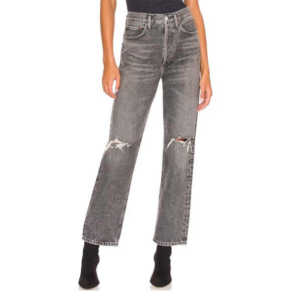 AGOLDE 90s Mid Rise Loose Fit Jeans in Outline Wash 25 - Picture 1 of 5